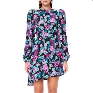 AFRM Parker Ruffle Back Cutout Long Sleeve Dress